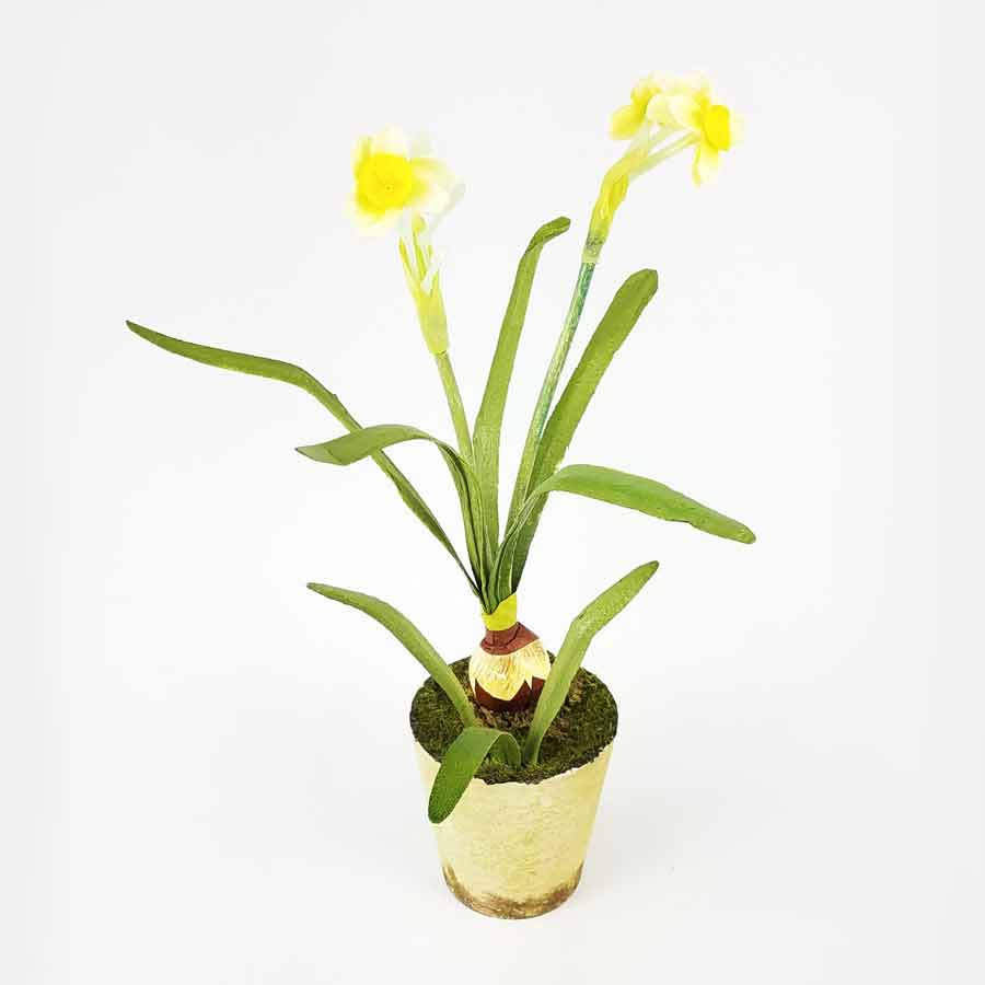Vaso de Narciso Amarelo Arranjo Artificial - Imagem 2