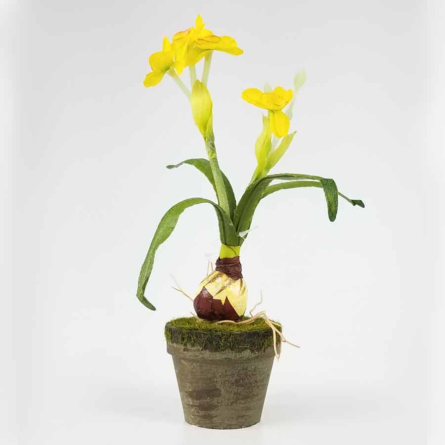 Vaso de Narciso Amarelo Arranjo Artificial - Imagem 5