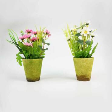 Vaso de Margarida Arranjo Artificial (20cm)