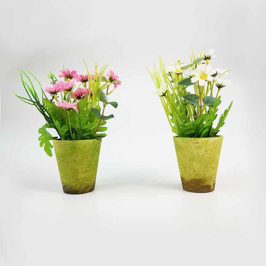 Vaso de Margarida Arranjo Artificial (20cm)