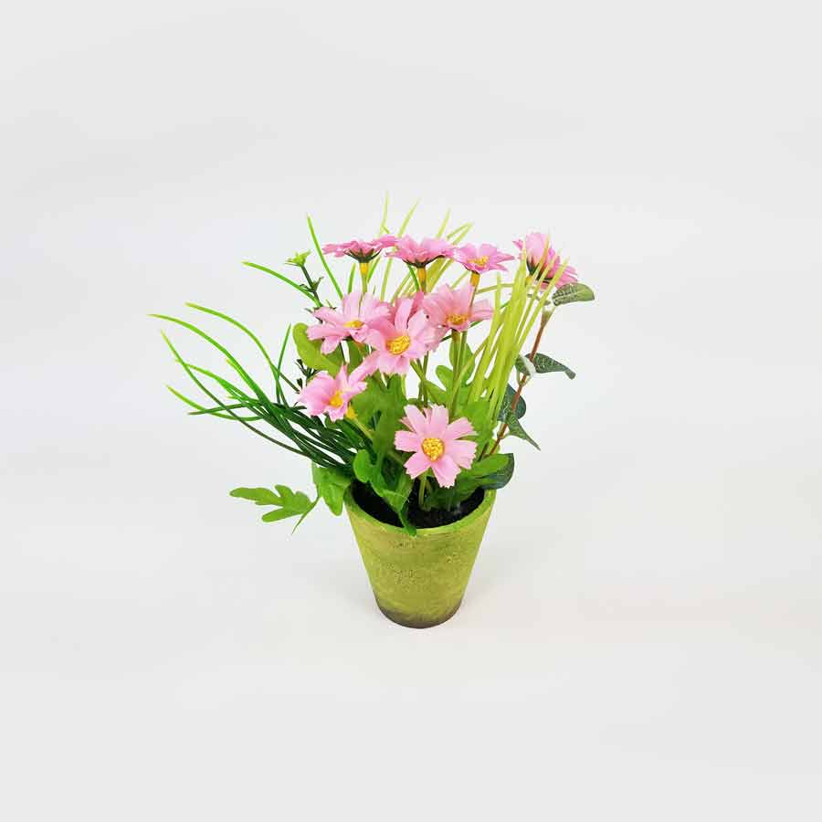 Vaso de Margarida Arranjo Artificial (20cm) - Imagem 5