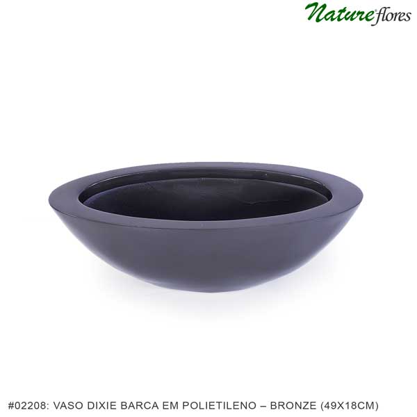 Vaso Dixie Barca em Polietileno – Bronze (49x18cm) - Imagem 2