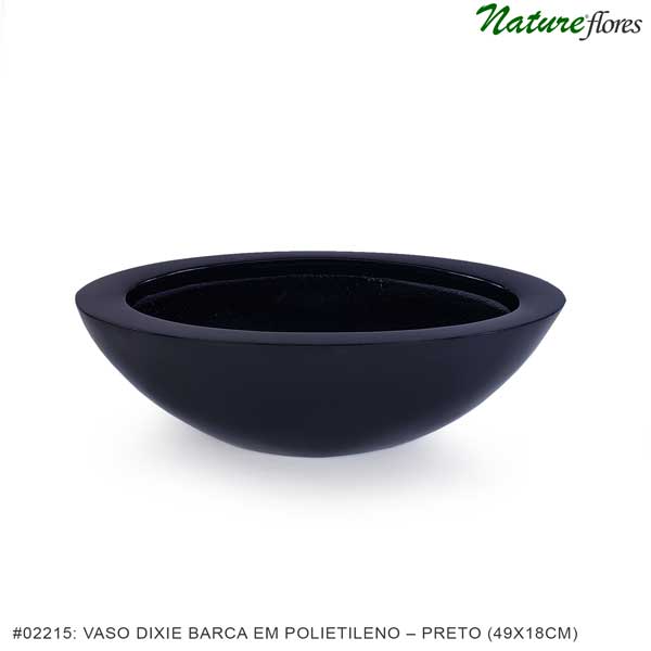 Vaso Dixie Barca em Polietileno – Preto (49x18cm) - Imagem 2
