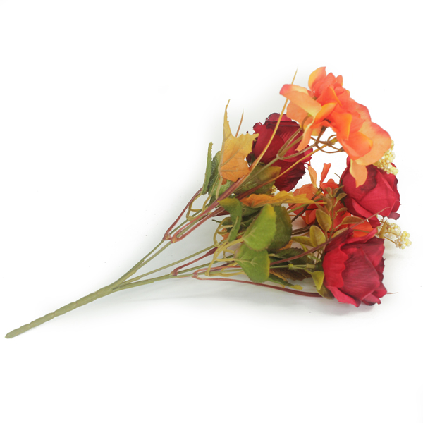 Buquê Misto Artificial de Rosas e Hortênsias 5H (34cm) - Imagem 15