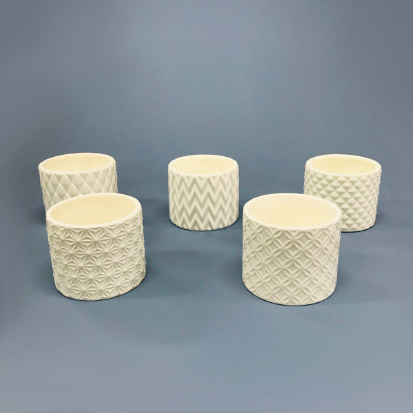 Vaso Kasa Branco em Cerâmica (10x8,5cm) - Imagem 3
