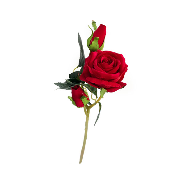 Rosa com Botão Galho Artificial (33cm) - Imagem 7
