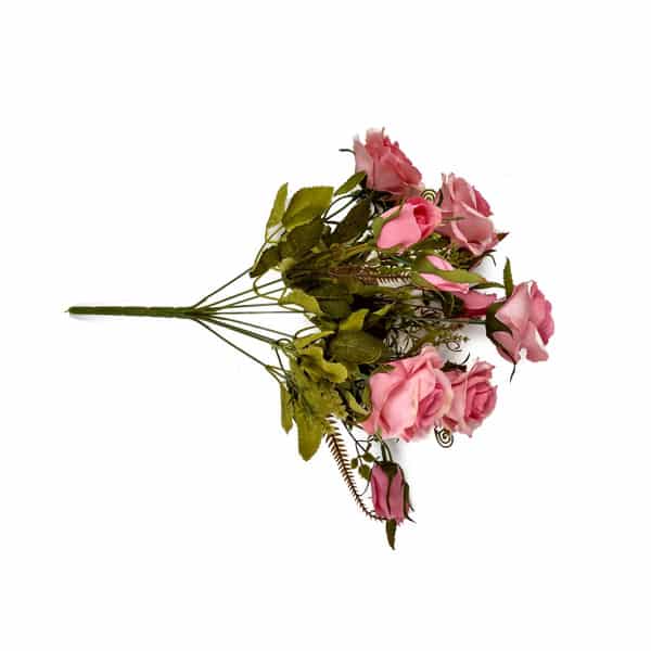 Rosa Buquê Floral Artificial 9H (42cm) - rosa - Imagem 2