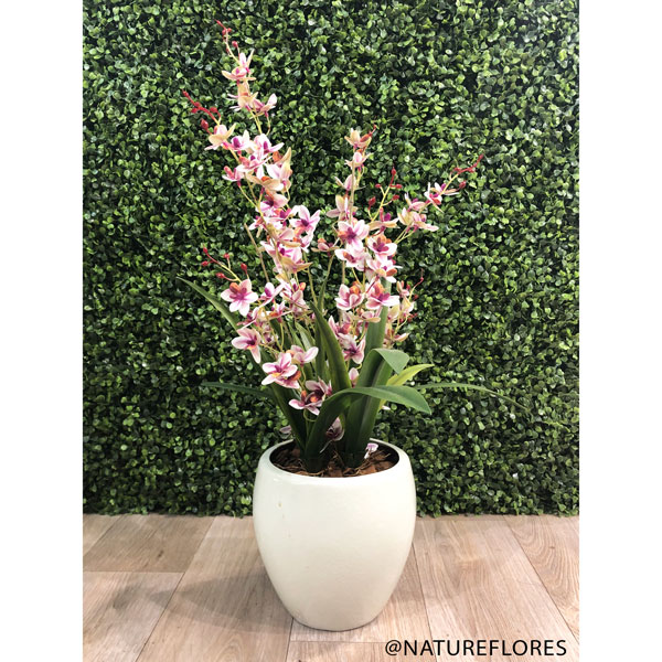 Folha Artificial de Orquídea Verde em Silicone (43cm) - Imagem 3