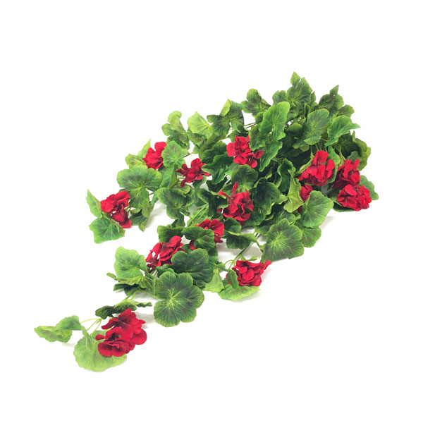 Gerânio Vermelho Pendente Folhagem Artificial 9H (80cm) - Imagem 3