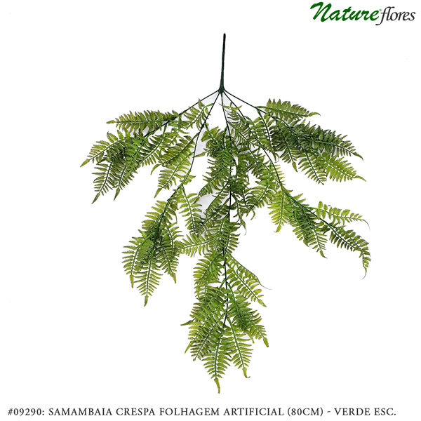 Samambaia Crespa Folhagem Pendente Artificial (80cm) - Imagem 4