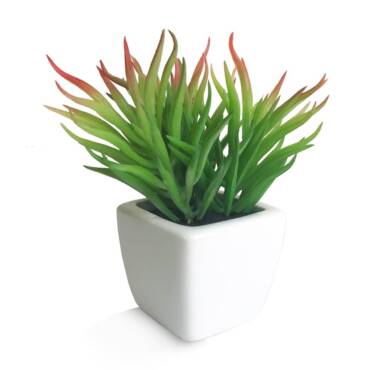 Aloe Mesclado Artificial em Vaso Cerâmico (10cm)