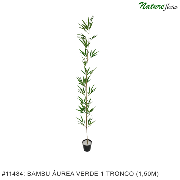 Bambu Áurea Verde 1-haste Árvore Semi-Artificial - Imagem 4