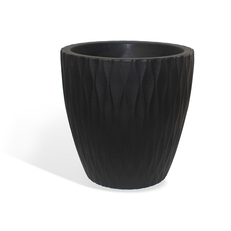 Vaso Maresias Redondo Preto em Polietileno - Imagem 5