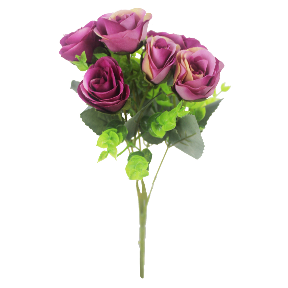 Rosa artificial x5 (29cm) - Imagem 5