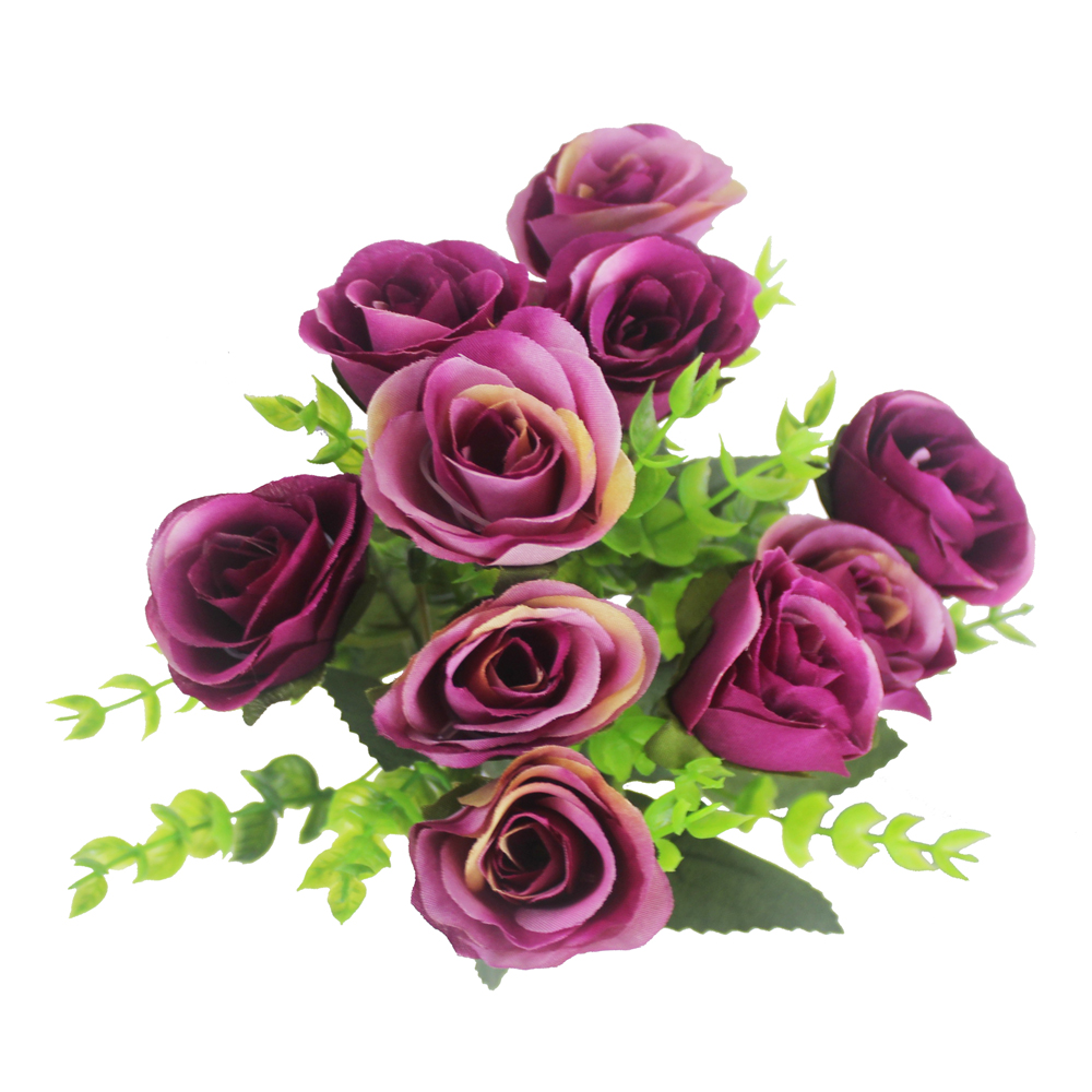Rosa artificial x5 (29cm) - Imagem 4