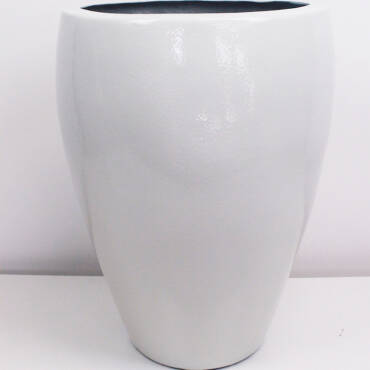 Vaso Esmaltado Fibra Jardim - branco