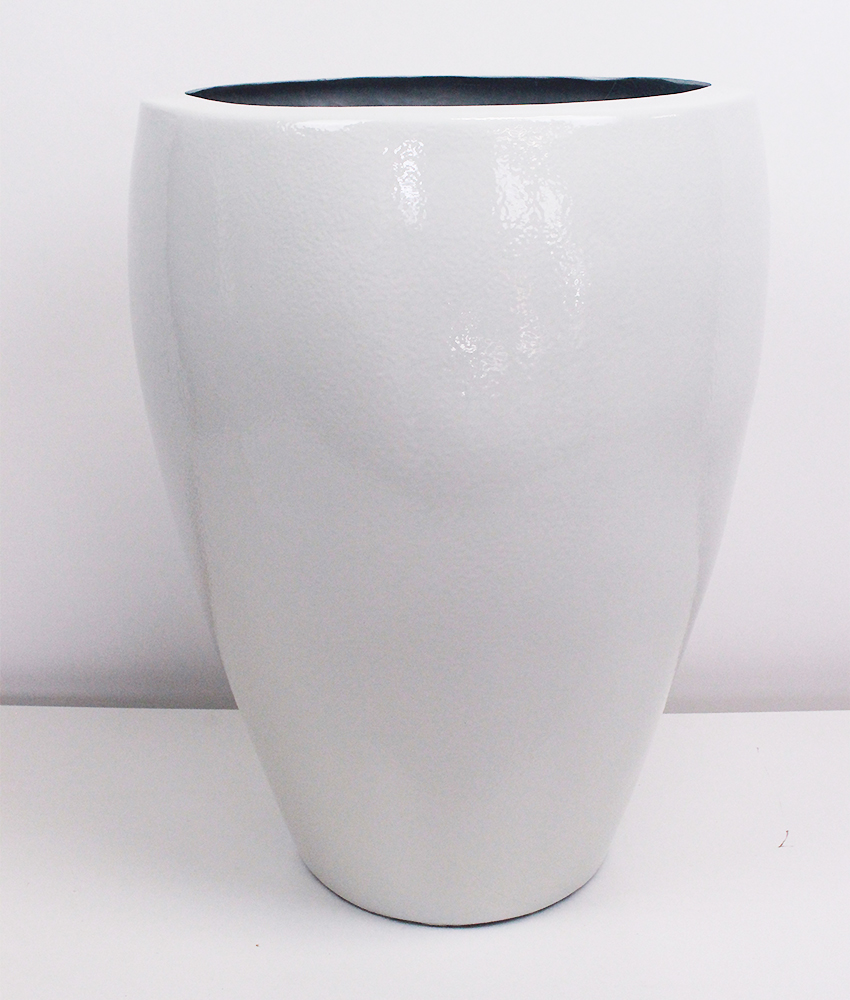 Vaso Esmaltado Fibra Jardim - branco