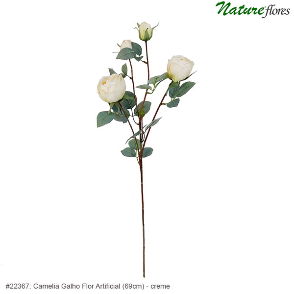 Camelia Galho Flor Artificial (69cm) - Imagem 3
