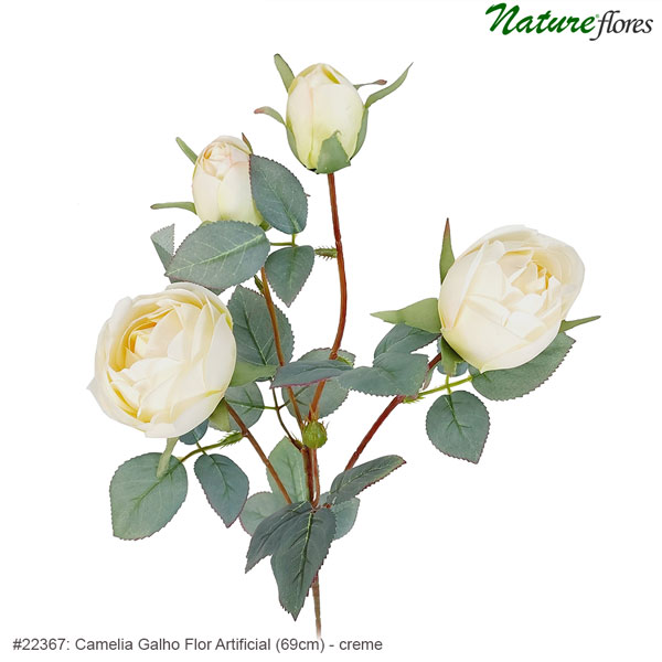 Camelia Galho Flor Artificial (69cm) - Imagem 4