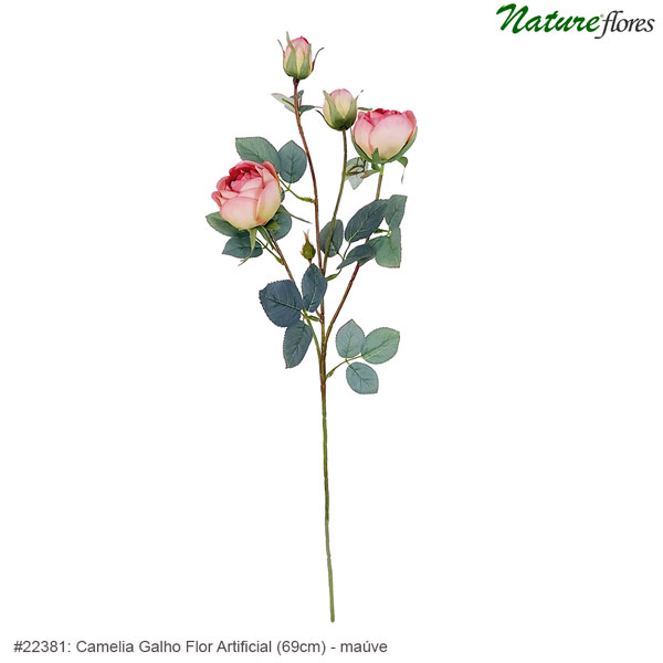 Camelia Galho Flor Artificial (69cm) - Imagem 5