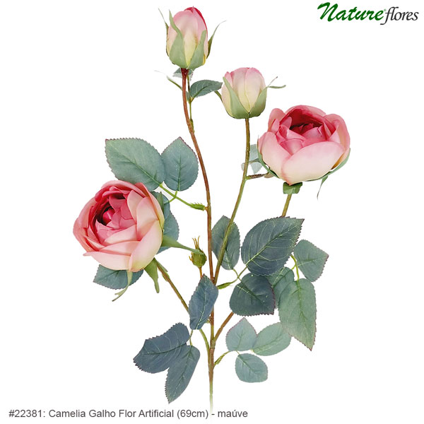 Camelia Galho Flor Artificial (69cm) - Imagem 2
