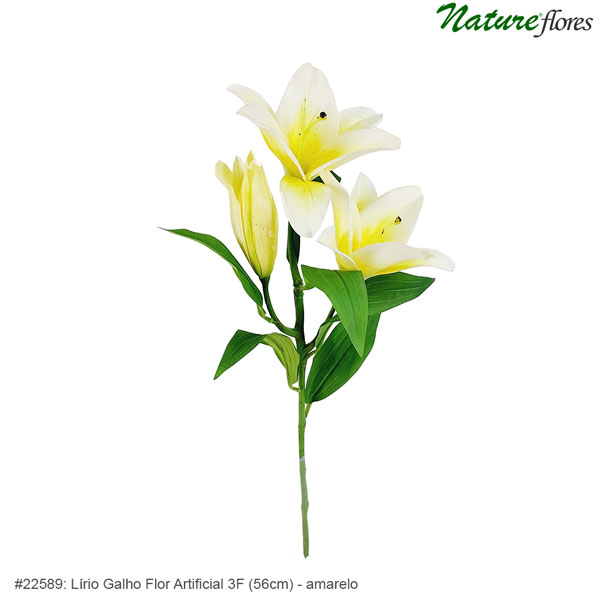 Lírio Galho Flor Artificial 3F (56cm) - Imagem 12