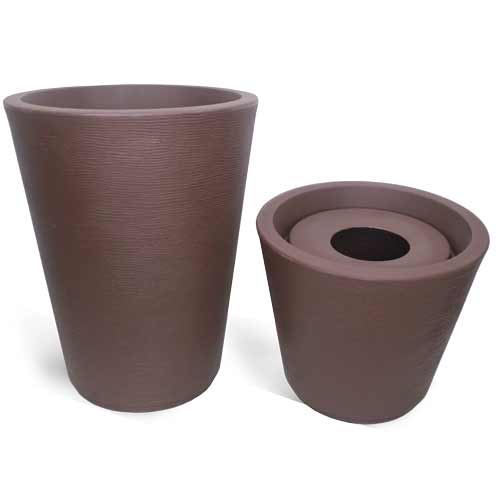 Vaso Top Cônico Grafiato - marrom