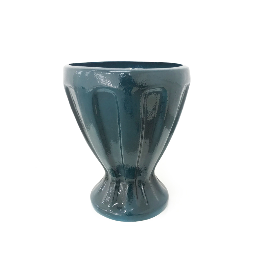 Vaso Calice Esmaltado Fibra Jardim (49cm) - azul verniz