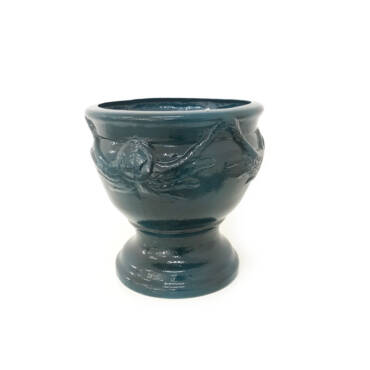 Vaso Pot Esmaltado Fibra Jardim (40x42cm) - azul verniz