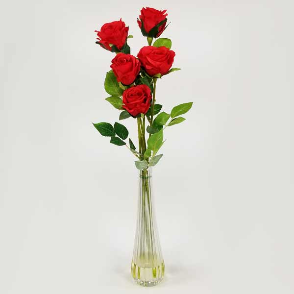 Vaso de Vidro Solitário com Rosas - Água Artificial - Imagem 4