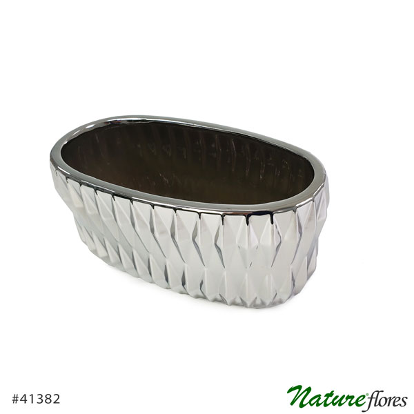 Vaso Cerâmica Silver Jardineira (25x12,5x14cm) - Imagem 3