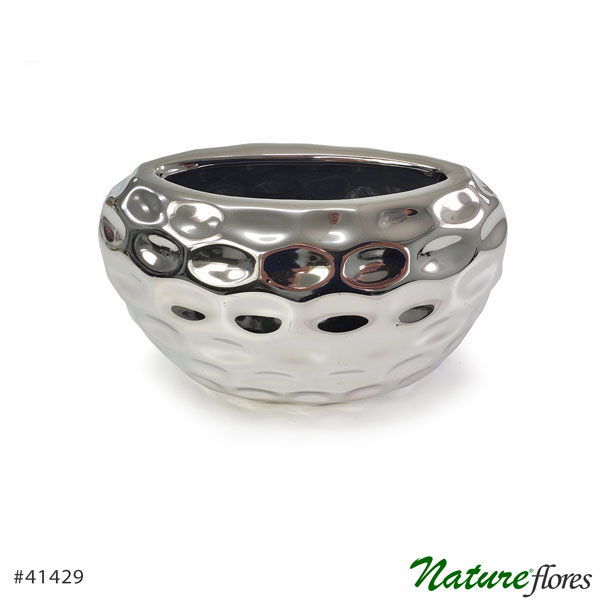 Vaso Cerâmica Silver Oval - Imagem 3