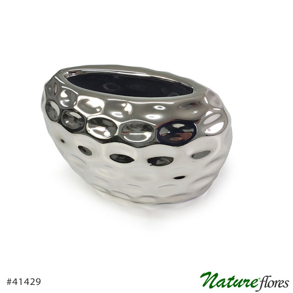 Vaso Cerâmica Silver Oval - Imagem 4