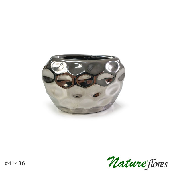 Vaso Cerâmica Silver Oval - Imagem 5