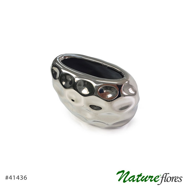 Vaso Cerâmica Silver Oval - Imagem 6