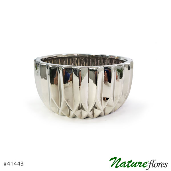 Vaso Cerâmica Silver Redondo - Imagem 3