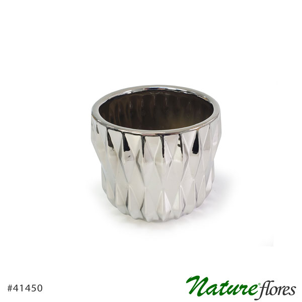 Vaso Cerâmica Silver Redondo - Imagem 5