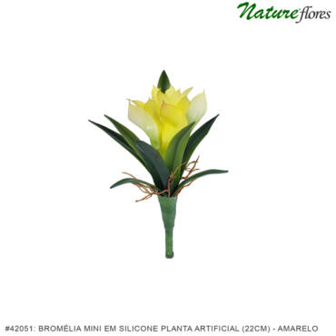 Bromélia em Silicone Planta Artificial (48cm)