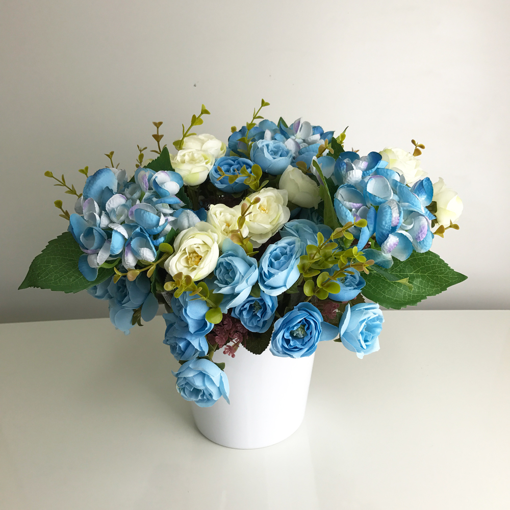 Rosa artificial x5 (29cm) - Imagem 2