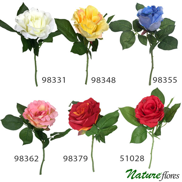 Rosa Clássica Galho Flor Artificial (30cm)