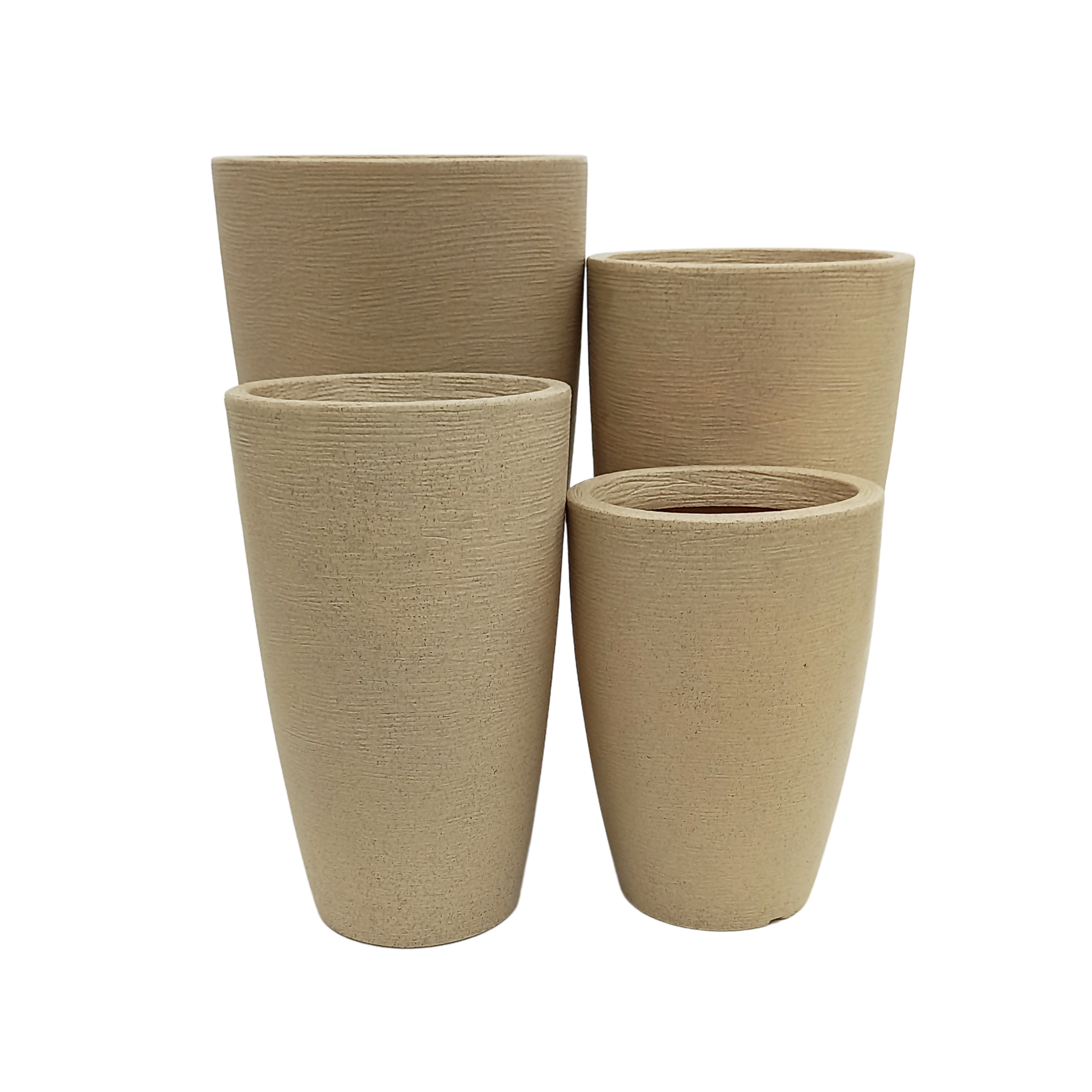 Vaso Grafiato Cônico Bege (40 - 70 cm)