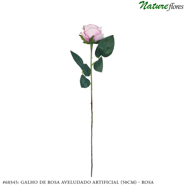 Galho de Rosa Aveludado Artificial (50cm) - Imagem 11