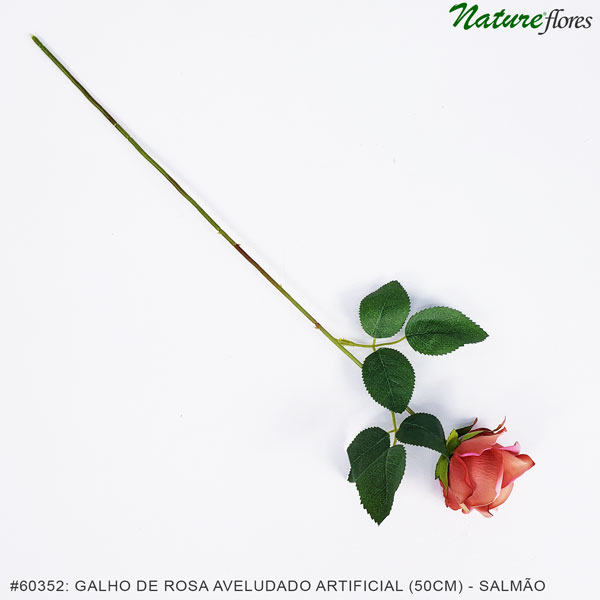 Galho de Rosa Aveludado Artificial (50cm) - Imagem 10