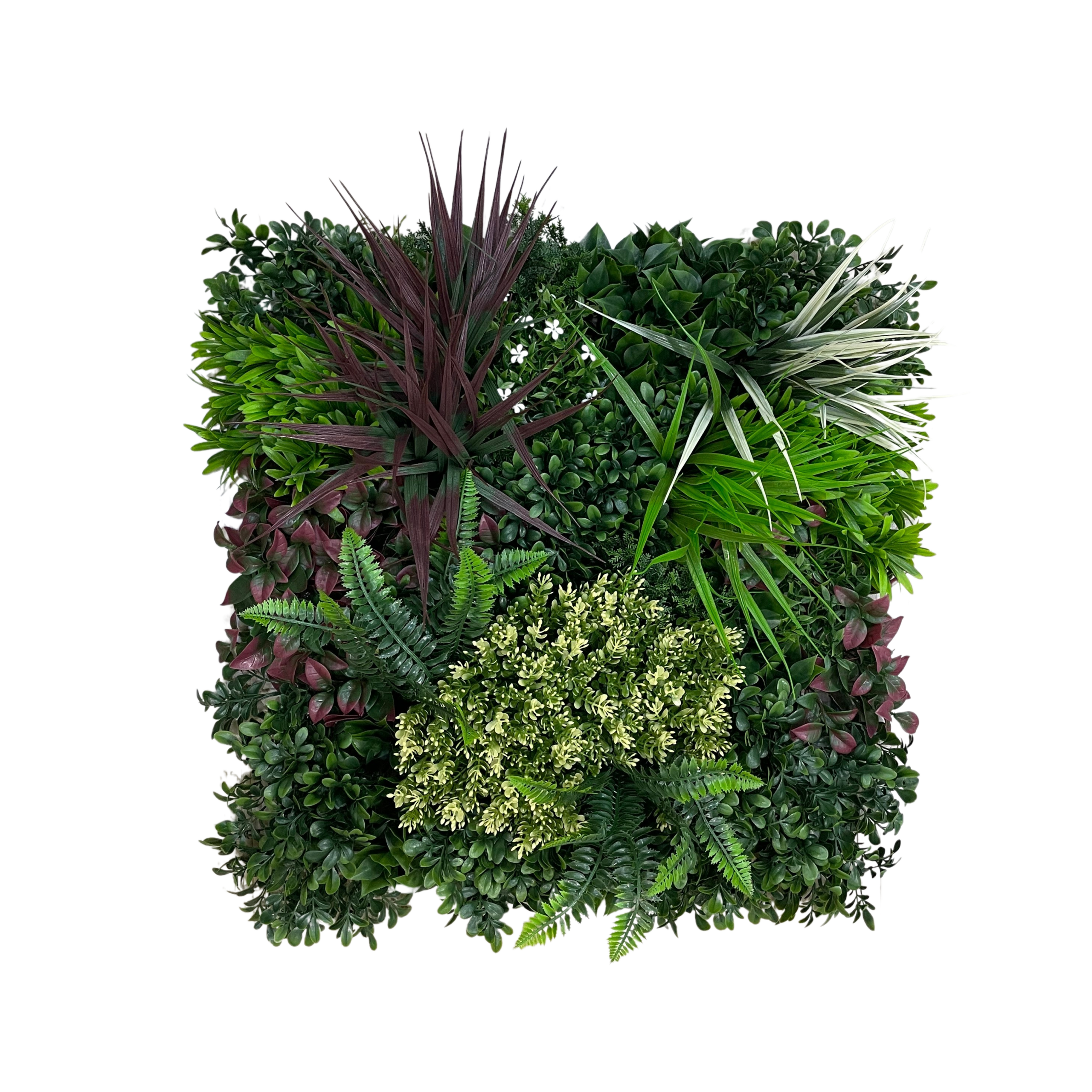Placa Folhagem Premium UV Jardim Vertical Artificial (50x50cm)