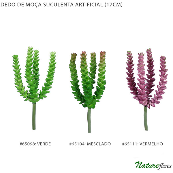Dedo de Moça Suculenta Artificial (17cm) - Imagem 3