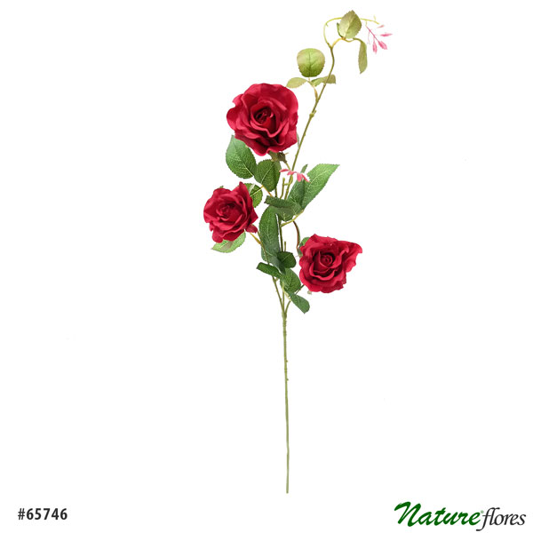 Galho de Rosa Flor Artificial 3F (85cm) - Imagem 10