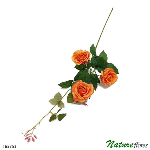 Galho de Rosa Flor Artificial 3F (85cm) - Imagem 4