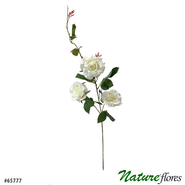 Galho de Rosa Flor Artificial 3F (85cm) - Imagem 13