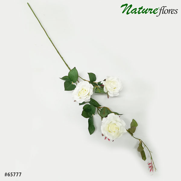 Galho de Rosa Flor Artificial 3F (85cm) - Imagem 6