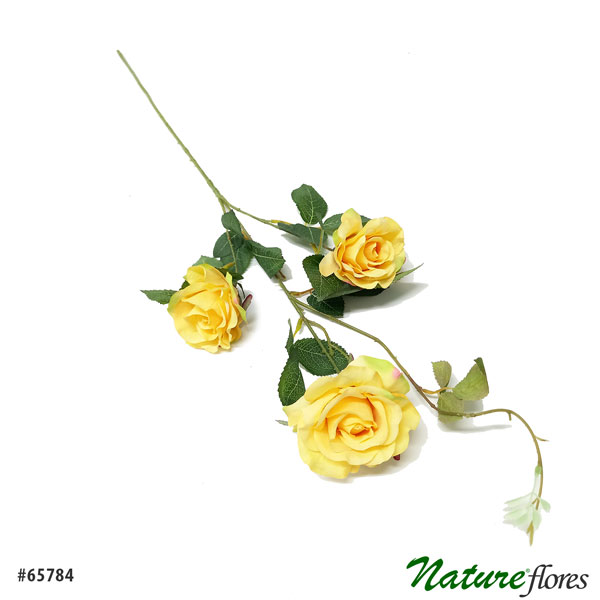 Galho de Rosa Flor Artificial 3F (85cm) - Imagem 7